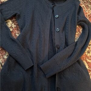 Laura Scott Navy Cable Knit Cardigan